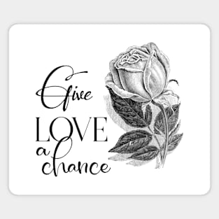 Give Love a Chance with Black Rose Flower Magnet